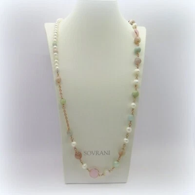 Collana lunga Sovrani perle e cristalli - Immagine 1 di 2