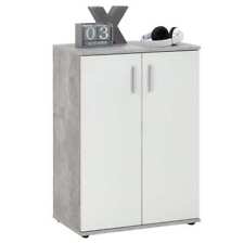 Chest Cabinet with 2 Doors White and Grey FMD