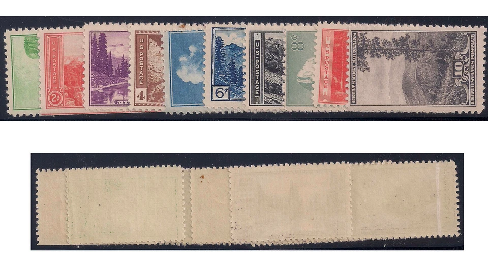 US Stamps, 1934 National Parks, 740 to 749, MNH, OG, VF, Bright colors, Fresh - Image 1 of 1