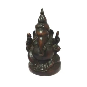 Lord Ganesha Statue Paperweight God Hindu Elephant Ganesh Resin Figurine Seated - Picture 1 of 10