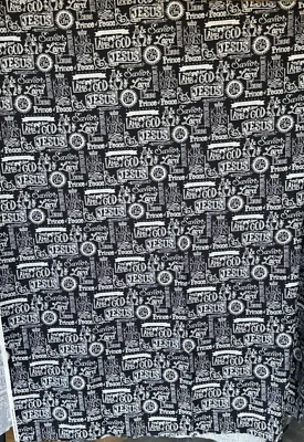 Tecido de algodão religioso cristão King of Kings com nomes de Jesus 2,5 jardas????? - Imagem 1 de 4