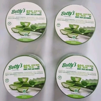 4 Betty's Nature Aloe Vera Gel für Körper Gesicht Hand ohne Alkohol 1200 ml NEU