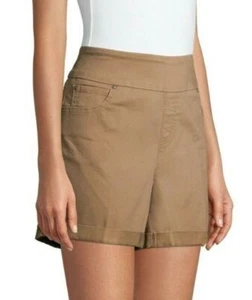 Time And Tru Women's Mid Rise Pull On Cuff Shorts Brown Size: S, M, L, XL or XXL - Picture 1 of 8