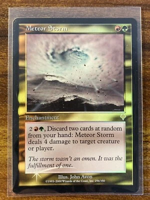 MTG✨METEOR STORM FOIL✨Invasion MINT RARE Enchantment 2000 J. Avon Art UNPLAYED - Image 1 of 2