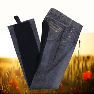 HKM Jodhpur Reithose Jeans Strass, blau, Jodhpurreithose Jeans mit Strass - Bild 1 von 1