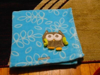 Blankets & Beyond Baby Blanket Owl Corner and Blue Leaf Soft   - Image 1 of 3