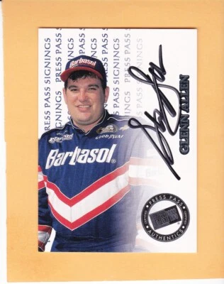 GLENN ALLEN 1999 PRESSPASS SIGNINGS #NNO NASCAR RACING /1500 AUTO NM-MT  A1 - Image 1 of 2