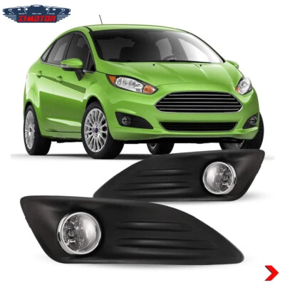 For 2014 2015 2016 2017 2018 Ford Fiesta Fog Lights Bumper Lamps Kit Clear Lens - Image 1 of 4