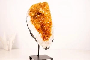 10 libbre Grappolo di citrino con druso dorato-arancio su supporto personalizzato - Foto 1 di 10