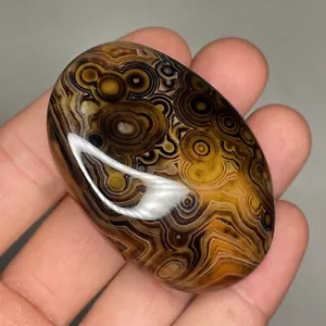 TOP Beautiful 57.8g Natural Polished Silk Banded Lace Agate Crystal Madagascar - Picture 1 of 7