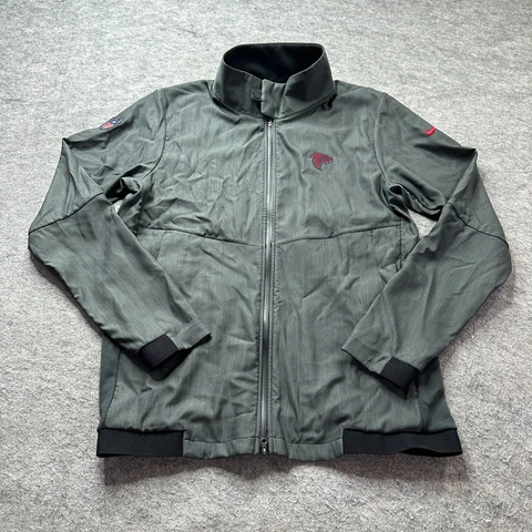 Atlanta Falcons Nike Track Jacket Men M Gray Full Zip NFL OnField Lined Stand Up Cover