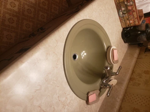 Vintage Avocado Green Bath Set Bathtub Sink Toilet Cover