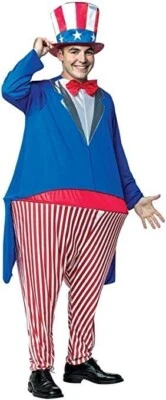 2pc Uncle Sam USA Patriotic Paris Olympics Hoopster Hat Costume Adult L/XL 38-47 - Image 1 of 2