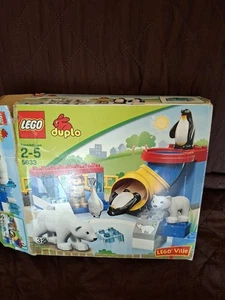 Lego Duplo 5633 Polarzoo Set KOMPLETT Bär Pinguin Fisch Eis Wasserrutsche Halter - Bild 1 von 14