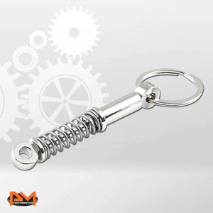 COILOVER SUSPENSION SPRING SHOCK STYLE CAR KEYCHAIN ALLOY KEYRING KEY FOB SILVER - Picture 1 of 3