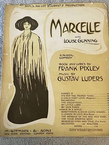 1908 ONCE IN A WHILE Sheet Music MARCELLE by Gustav Luders, Frank Pixley - Picture 1 of 4