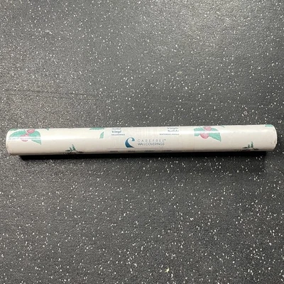 Vtg Carefree Wallcoverings Solid Vinyl Wallpaper White W/ Strawberries 56 sq ft - Image 1 of 4