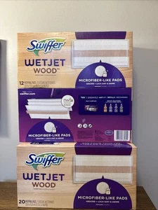 NEW   Swiffer 3700076562 WetJet Wood Mop Refill, 2 - 12 Pads, 1 -20 Pads (44ct) - Picture 1 of 3
