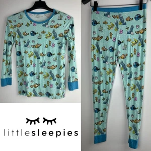 Little Sleepies x Disney Pixar Swimming With Nemo Bamboo 2 Pc Pajama Set Size 16 - Picture 1 of 14