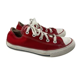 Converse 1.5 Chuck Taylor All Star Red Canvas Low Top Sneakers Shoes Kids - Picture 1 of 5