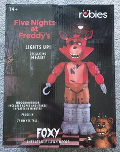 Five Nights At Freddys FOXY Inflatable 77 in Tall Animated LightsUp Decor Rubies - Picture 1 of 7