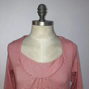 Marks & Spencer Red/White Striped T-Shirt, Size 14 UK BNWT, RRP £15 - Picture 1 of 9