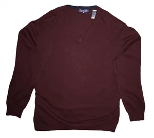 Roundtree Yorke Herren V-Neck Pullover Burgundy Heather XL Neu mit Etikett - Bild 1 von 3