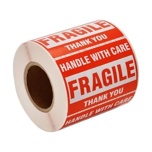 50 Rolls 500/Roll 2" x 3" Fragile Stickers Handle With Care Shipping Labels Red - Picture 1 of 5