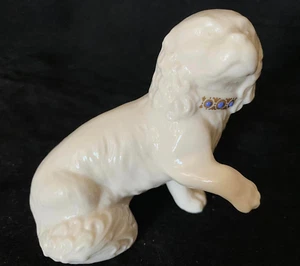 1991 Lenox China Jewels Collection White Cocker Spaniel Dog Jeweled Collar - Picture 1 of 7