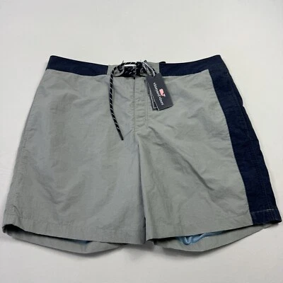 Bañador Pantalones Cortos Vineyard Vines Nuevo con Etiquetas Azul Montauk Malla Forrado Gris Para Hombre Talla 40’s Foto 1 de 4