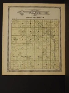 Nebraska Otoe County Map Delaware Precinct (Township) 1912 L7#49 - Picture 1 of 1