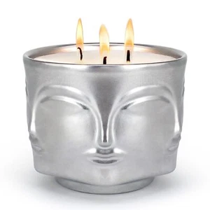 Strong Sundia Black Berry 3 Wick Silver Large Candle 20oz Ceramic Outdoor Scente - Picture 1 of 7