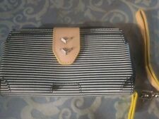 Stella & Dot Penny For Your Thoughts Striped Wallet Wristlet (W6.5" x H3.5") EUC