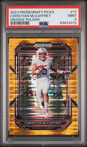 2023 CHRISTIAN MCCAFFREY Prizm Draft Picks Orange Pulsar 49ers/49 PSA 9 POP 1 - Foto 1 di 2