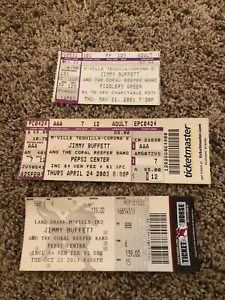 Boletos Jimmy Buffett 2001 2003 2013 Denver CO Pepsi Center Fiddlers verde - Imagen 1 de 2