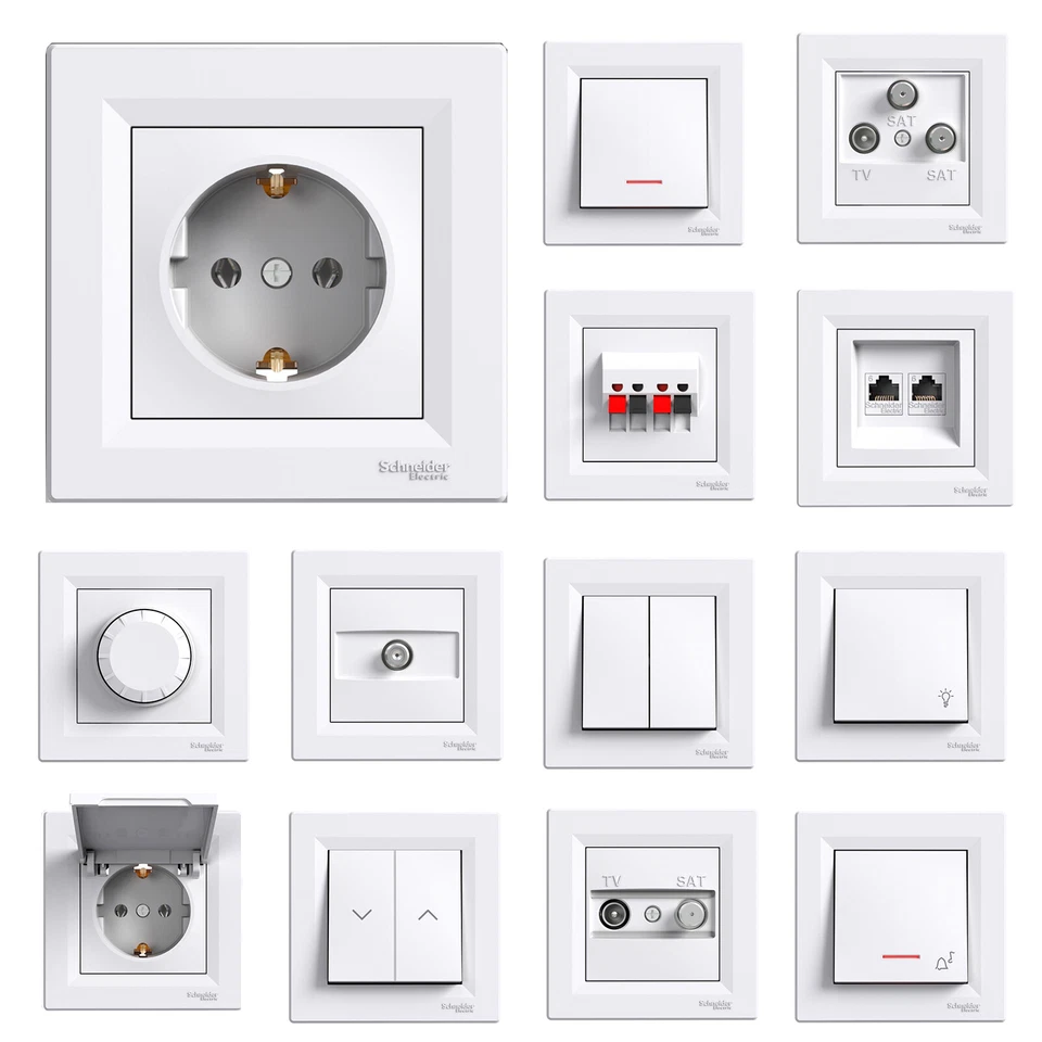 Schuko socket, sockets, changeover switch, dimmer, light switch ASFORA - Image 1 of 1