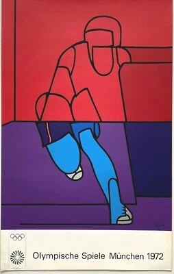 Póster Olímpico Valerio Adami 72 Munich ORIGINAL Alemania Ltd. Edición de 4000 Foto 1 de 4