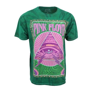 Pink Floyd Distressed Oversized Tie Dye Top - Green UNISEX ADULT - Picture 1 of 4