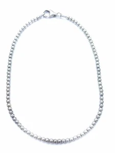 Bead Link & Chain Sterling Silver Bracelet 925 11” 7 Grams - Picture 1 of 5