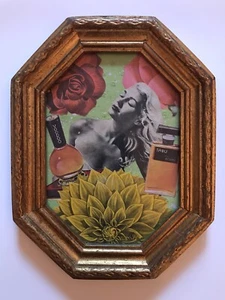 Mixed Media Collage Art By Pete Reilly THR 7” X 9” Framed Original Perfumes - Picture 1 of 2