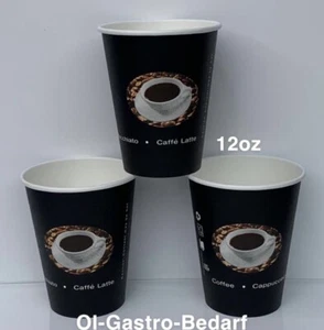 1000 Coffee TO GO Becher Schwarz 300 ml Pappbecher Coffeebecher - Bild 1 von 2