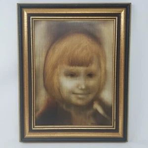 Zora Duvall giovane ragazza dipinto olio su tavola 15x12 firmato ritratto enigmatico - Foto 1 di 16