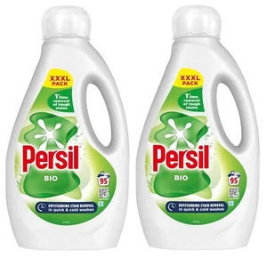 Persil Bio Laundry Washing Liquid Detergent 190 Washes Stain Remover 2 x 95 Wash - Picture 1 of 8