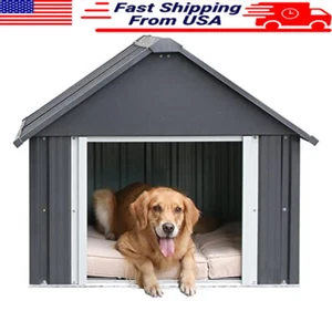 Large Weatherproof Dog House Indoor Outdoor Durable Pet Shelter Assembly Kit New - Picture 1 of 7