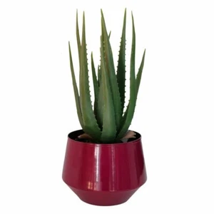 Metall-Dekovase weinrot gold Blumenvase Blumen-Übertopf Teelichthalter Tischdeko - Bild 1 von 4