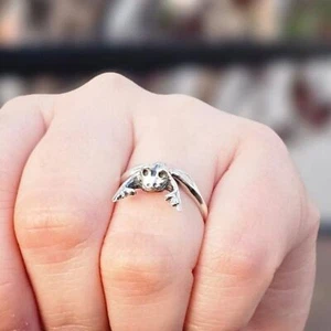 925 Sterling Silver Frog Animal Shape Oxidized Ring Size 8 - Picture 1 of 3