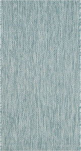 Courtyard Collection 2' X 3'7" Aqua CY8520 Indoor/ outside Waterproof Easy Clean