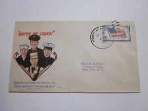 US Postal History PATRIOTIC COVER 1950's #1094 stamp FORT JOHNSON CANCEL - Picture 1 of 2
