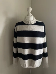 H&M cashmere blend cream/black striped jumper, size S - Picture 1 of 10