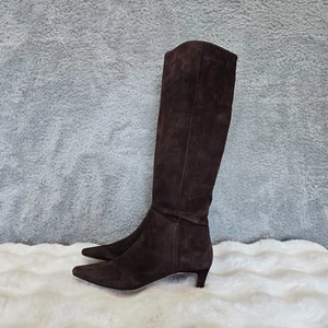 J. Crew Stevie Knee High Pull On Brown Suede Boots Women's Size 6.5 NEW - Picture 1 of 8